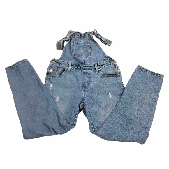 Vintage Levi’s womens denim overalls Bibs size Small light blue denim wash - Picture 1 of 10